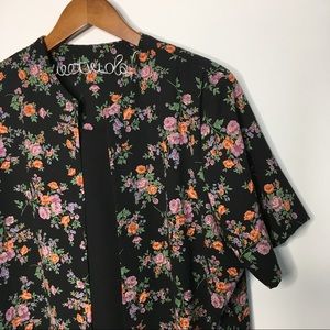 vintage floral dark cottagecore blouse with attached tank top [0318]